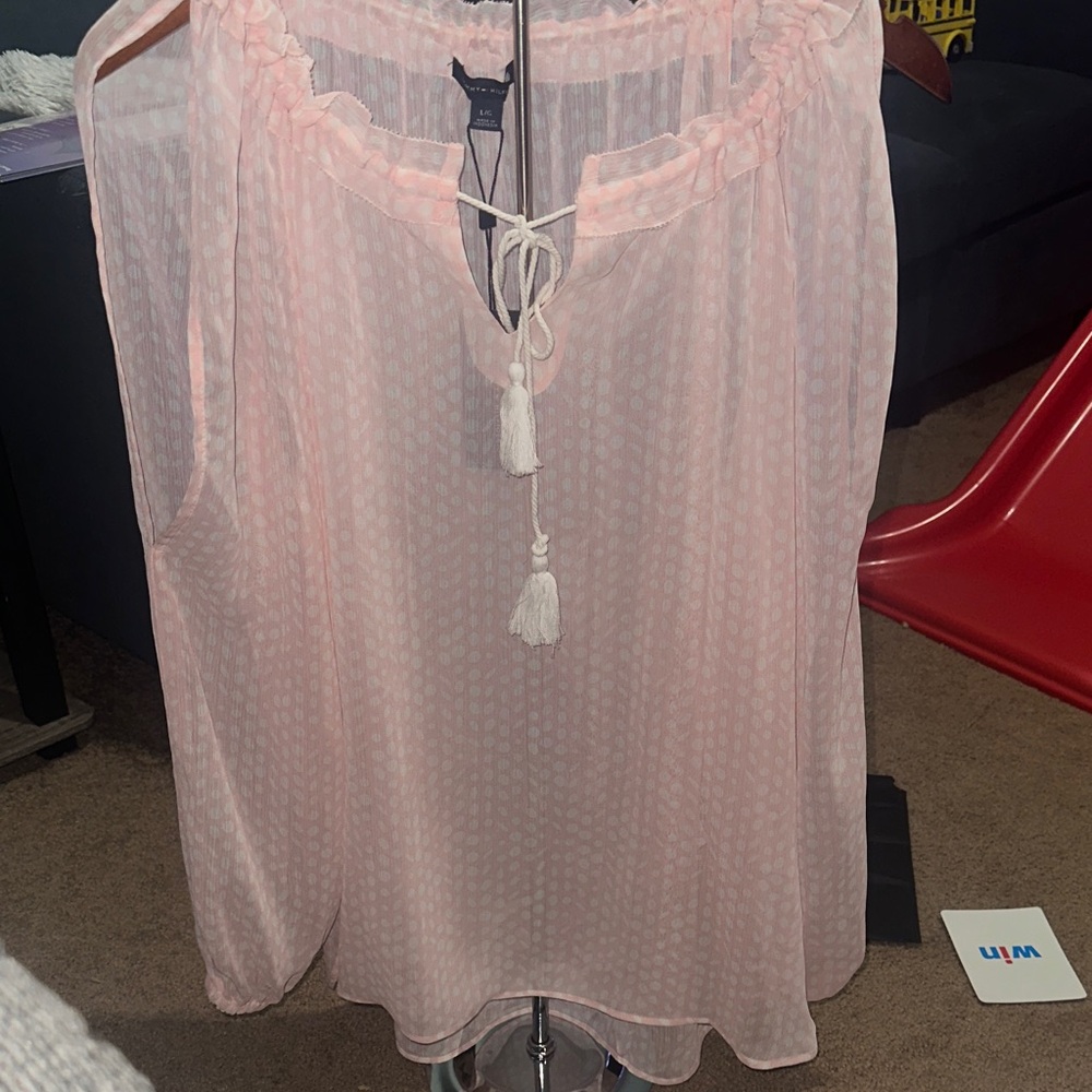 Tommy Hilfiger Pink Sheer Blouse